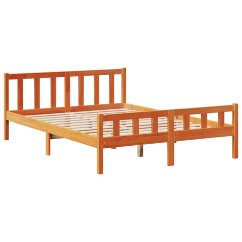 vidaXL Bookcase Bed without Mattress Wax Brown 150x200 cm King Size Solid Wood Pine