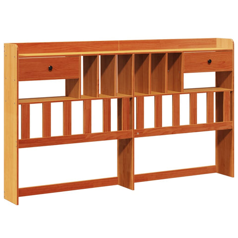 vidaXL Bookcase Bed without Mattress Wax Brown 180x200 cm Super King Solid Wood Pine