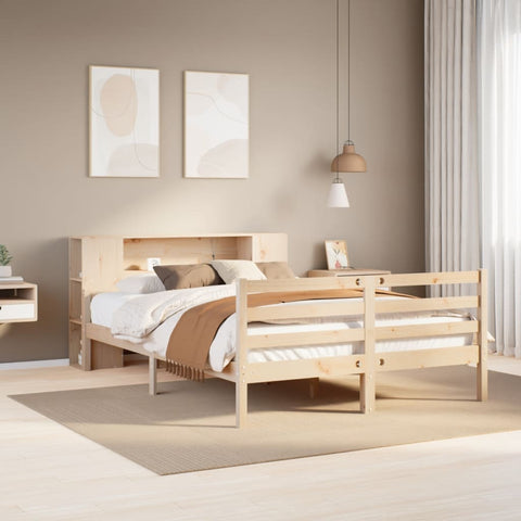 vidaXL Bookcase Bed without Mattress 120x190 cm Small Double Solid Wood Pine
