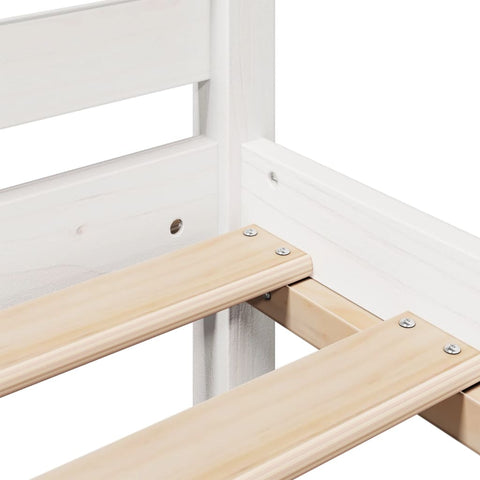 vidaXL Bookcase Bed without Mattress White 150x200 cm King Solid Wood Pine