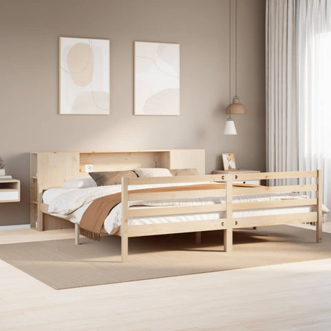 vidaXL Bookcase Bed without Mattress 200x200 cm Solid Wood Pine