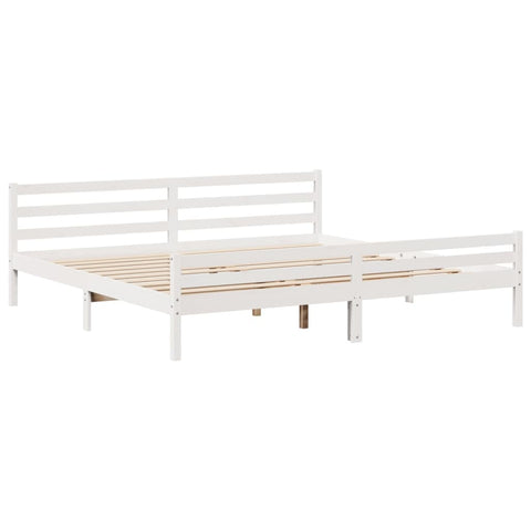 vidaXL Bookcase Bed without Mattress White 200x200 cm Solid Wood Pine