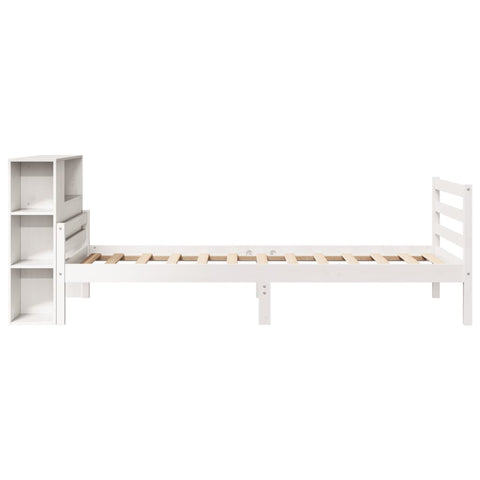 vidaXL Bookcase Bed without Mattress White 100x200 cm Solid Wood Pine