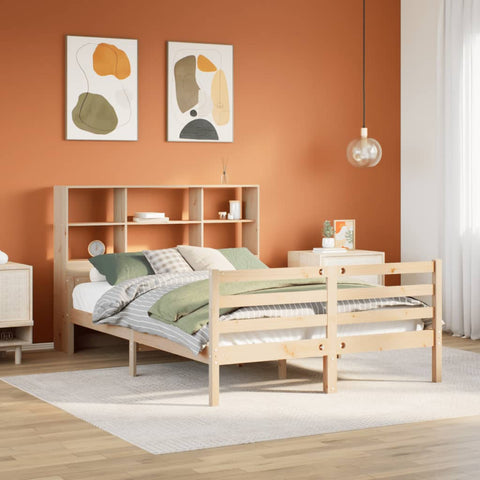 vidaXL Bookcase Bed without Mattress 120x190 cm Small Double Solid Wood Pine