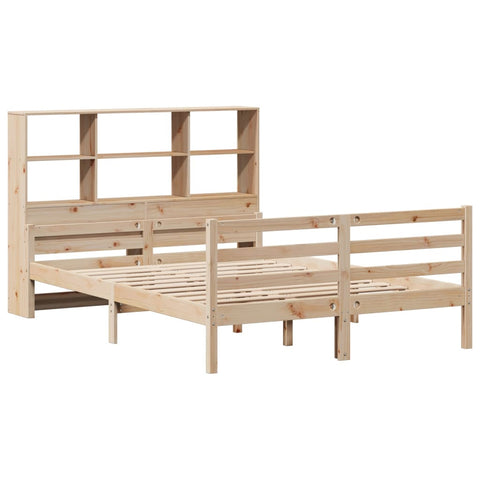 vidaXL Bookcase Bed without Mattress 135x190 cm Double Solid Wood Pine
