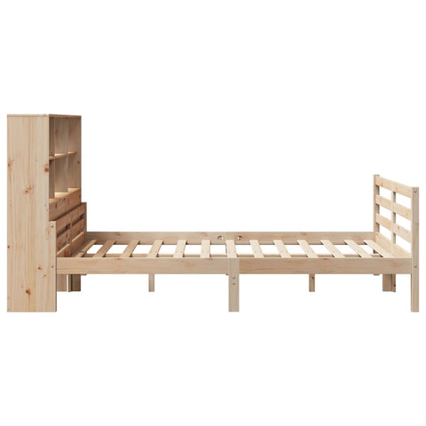 vidaXL Bookcase Bed without Mattress 135x190 cm Double Solid Wood Pine