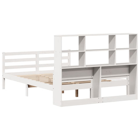 vidaXL Bookcase Bed without Mattress White 140x200 cm Solid Wood Pine