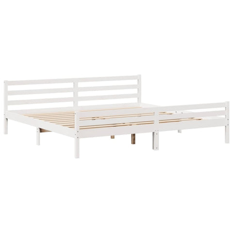 vidaXL Bookcase Bed without Mattress White 180x200 cm Super King Solid Wood Pine