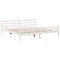 vidaXL Bookcase Bed without Mattress White 180x200 cm Super King Solid Wood Pine