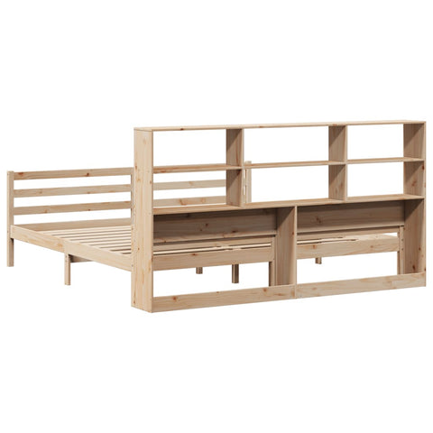 vidaXL Bookcase Bed without Mattress 200x200 cm Solid Wood Pine