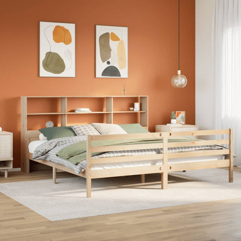 vidaXL Bookcase Bed without Mattress 200x200 cm Solid Wood Pine