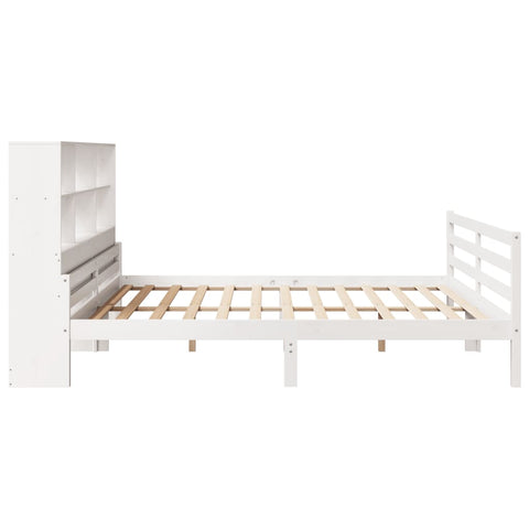 vidaXL Bookcase Bed without Mattress White 200x200 cm Solid Wood Pine