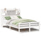 vidaXL Bookcase Bed without Mattress White 135x190 cm Double Solid Wood Pine