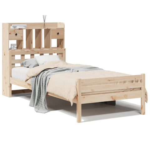 vidaXL Bookcase Bed without Mattress 90x200cm Solid Wood Pine