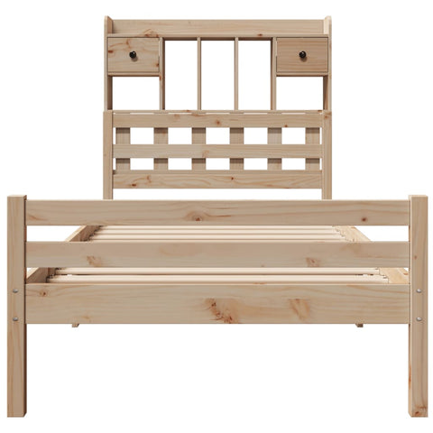 vidaXL Bookcase Bed without Mattress 90x200cm Solid Wood Pine