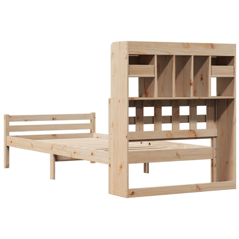 vidaXL Bookcase Bed without Mattress 90x200cm Solid Wood Pine