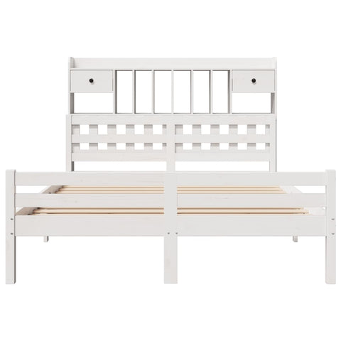 vidaXL Bookcase Bed without Mattress White 140x200cm Solid Wood Pine