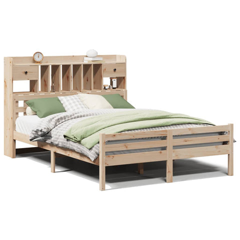 vidaXL Bookcase Bed without Mattress 150x200 cm King Size Solid Wood Pine