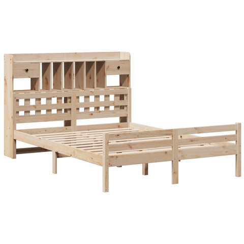 vidaXL Bookcase Bed without Mattress 150x200 cm King Size Solid Wood Pine