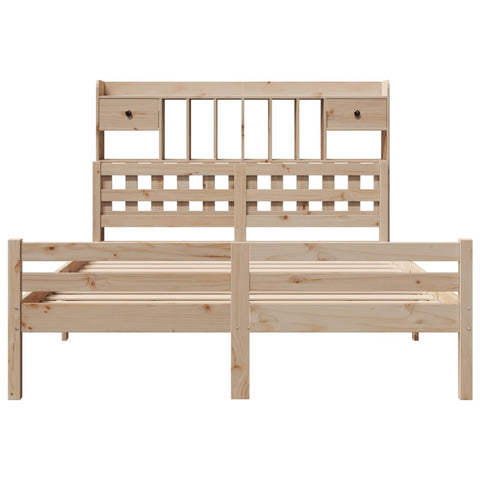 vidaXL Bookcase Bed without Mattress 150x200 cm King Size Solid Wood Pine
