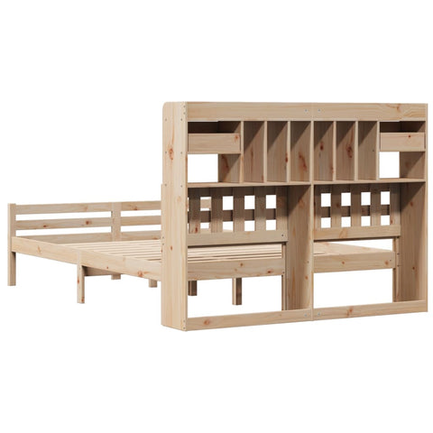 vidaXL Bookcase Bed without Mattress 150x200 cm King Size Solid Wood Pine