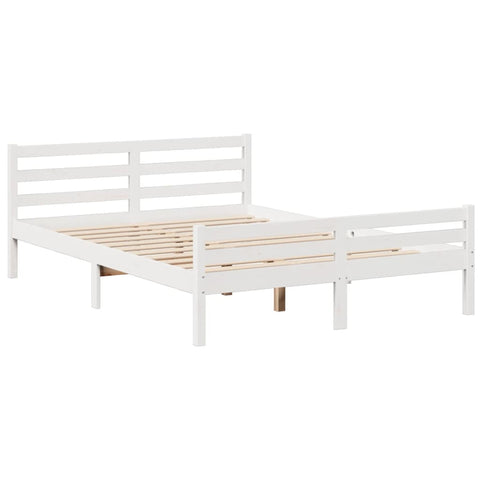 vidaXL Bookcase Bed without Mattress White 150x200 cm King Size Solid Wood Pine