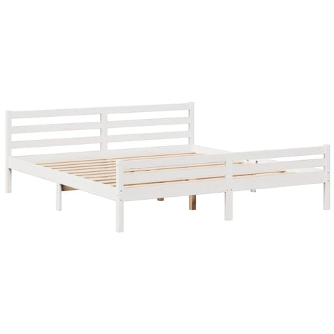 vidaXL Bookcase Bed without Mattress White 180x200 cm Super King Solid Wood Pine