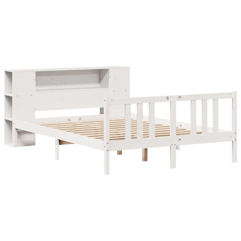 vidaXL Bookcase Bed without Mattress White 140x200cm Solid Wood Pine