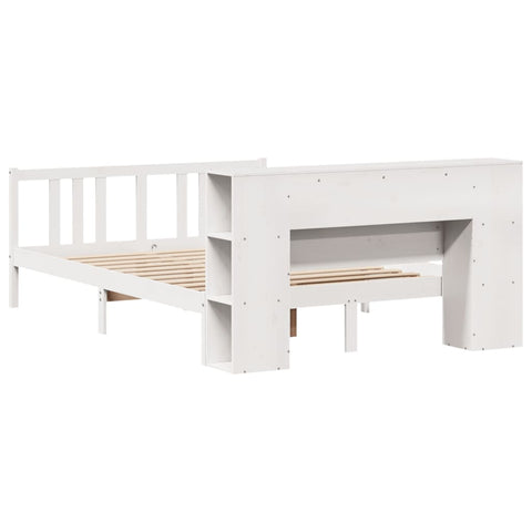 vidaXL Bookcase Bed without Mattress White 140x200cm Solid Wood Pine