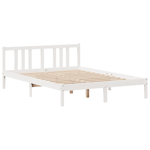 vidaXL Bookcase Bed without Mattress White 140x200cm Solid Wood Pine