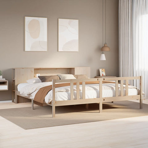 vidaXL Bookcase Bed without Mattress 180x200cm Solid Wood Pine