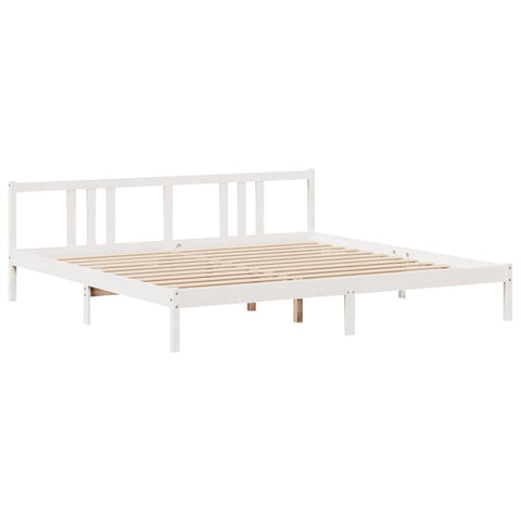 vidaXL Bookcase Bed without Mattress White 200x200cm Solid Wood Pine