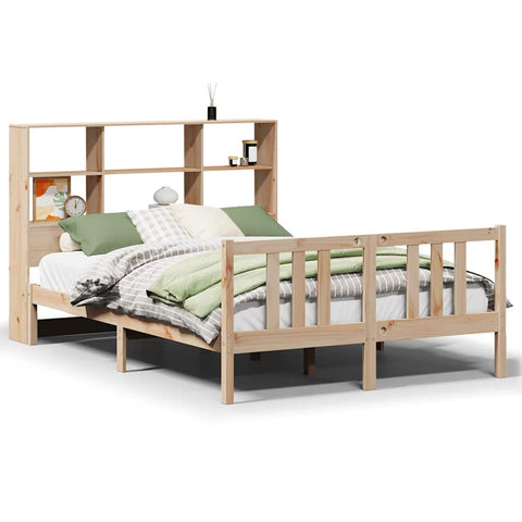 vidaXL Bookcase Bed without Mattress 135x190cm Double Solid Wood Pine