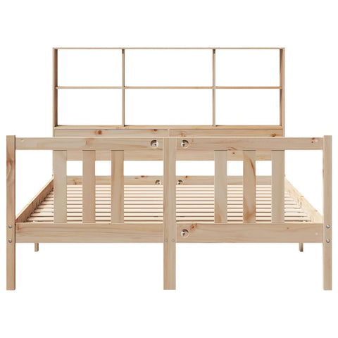 vidaXL Bookcase Bed without Mattress 135x190cm Double Solid Wood Pine