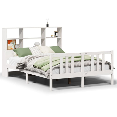 vidaXL Bookcase Bed without Mattress White 140x200cm Solid Wood Pine