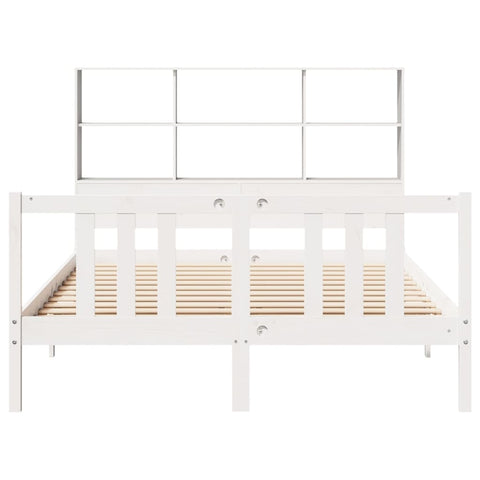 vidaXL Bookcase Bed without Mattress White 140x200cm Solid Wood Pine