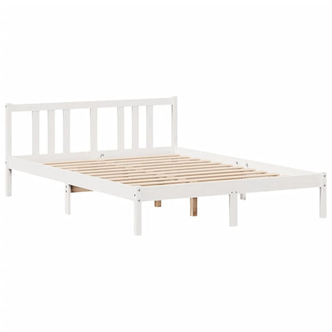 vidaXL Bookcase Bed without Mattress White 140x200cm Solid Wood Pine