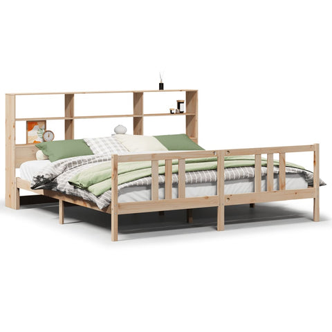 vidaXL Bookcase Bed without Mattress 200x200cm Solid Wood Pine