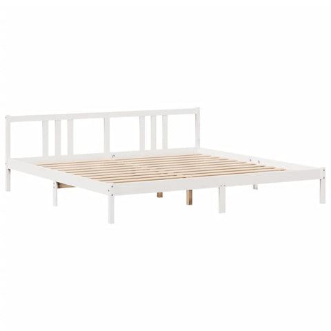 vidaXL Bookcase Bed without Mattress White 200x200cm Solid Wood Pine