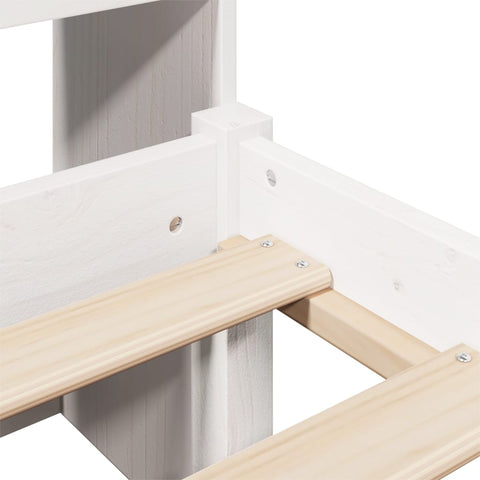 vidaXL Bookcase Bed without Mattress White 200x200cm Solid Wood Pine