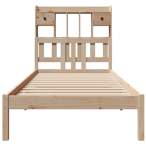 vidaXL Bookcase Bed without Mattress 75x190 cm Small Single Solid Wood Pine