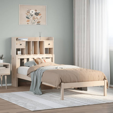 vidaXL Bookcase Bed without Mattress 75x190 cm Small Single Solid Wood Pine