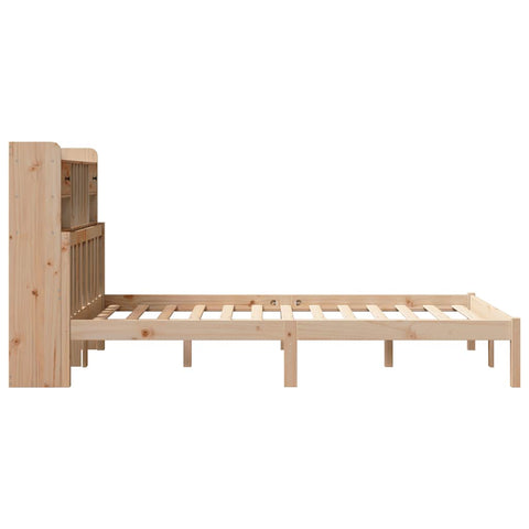 vidaXL Bookcase Bed without Mattress 135x190 cm Double Solid Wood Pine