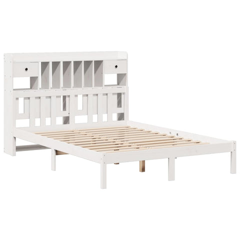 vidaXL Bookcase Bed without Mattress White 140x200 cm Solid Wood Pine