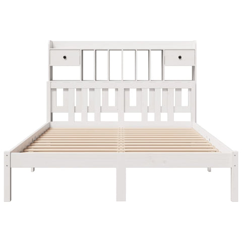 vidaXL Bookcase Bed without Mattress White 140x200 cm Solid Wood Pine