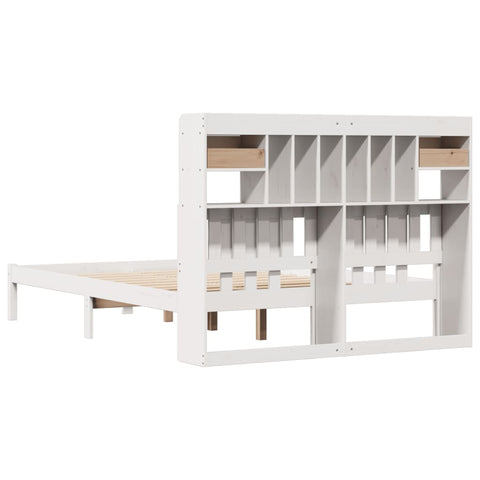 vidaXL Bookcase Bed without Mattress White 140x200 cm Solid Wood Pine