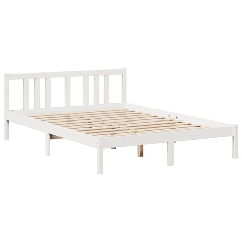 vidaXL Bookcase Bed without Mattress White 140x200 cm Solid Wood Pine