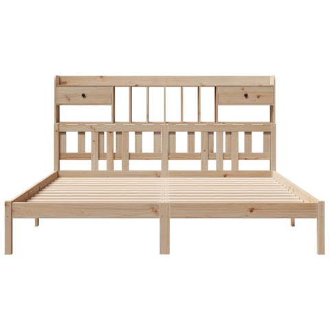 vidaXL Bookcase Bed without Mattress 180x200 cm Super King Solid Wood Pine