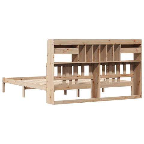 vidaXL Bookcase Bed without Mattress 180x200 cm Super King Solid Wood Pine