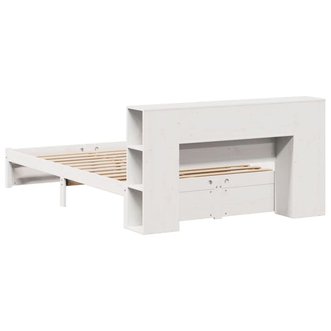 vidaXL Bookcase Bed without Mattress White 140x200cm Solid Wood Pine